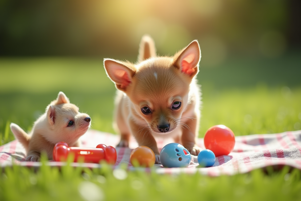Chiot Chihuahua en extérieur sur l
