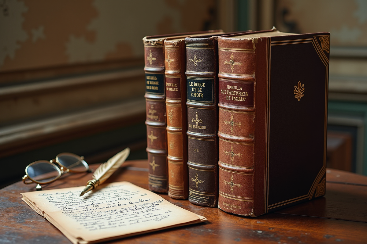 Livres classiques francais sur table ancienne